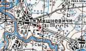 Мишневичи, деревня - карта 1936г.